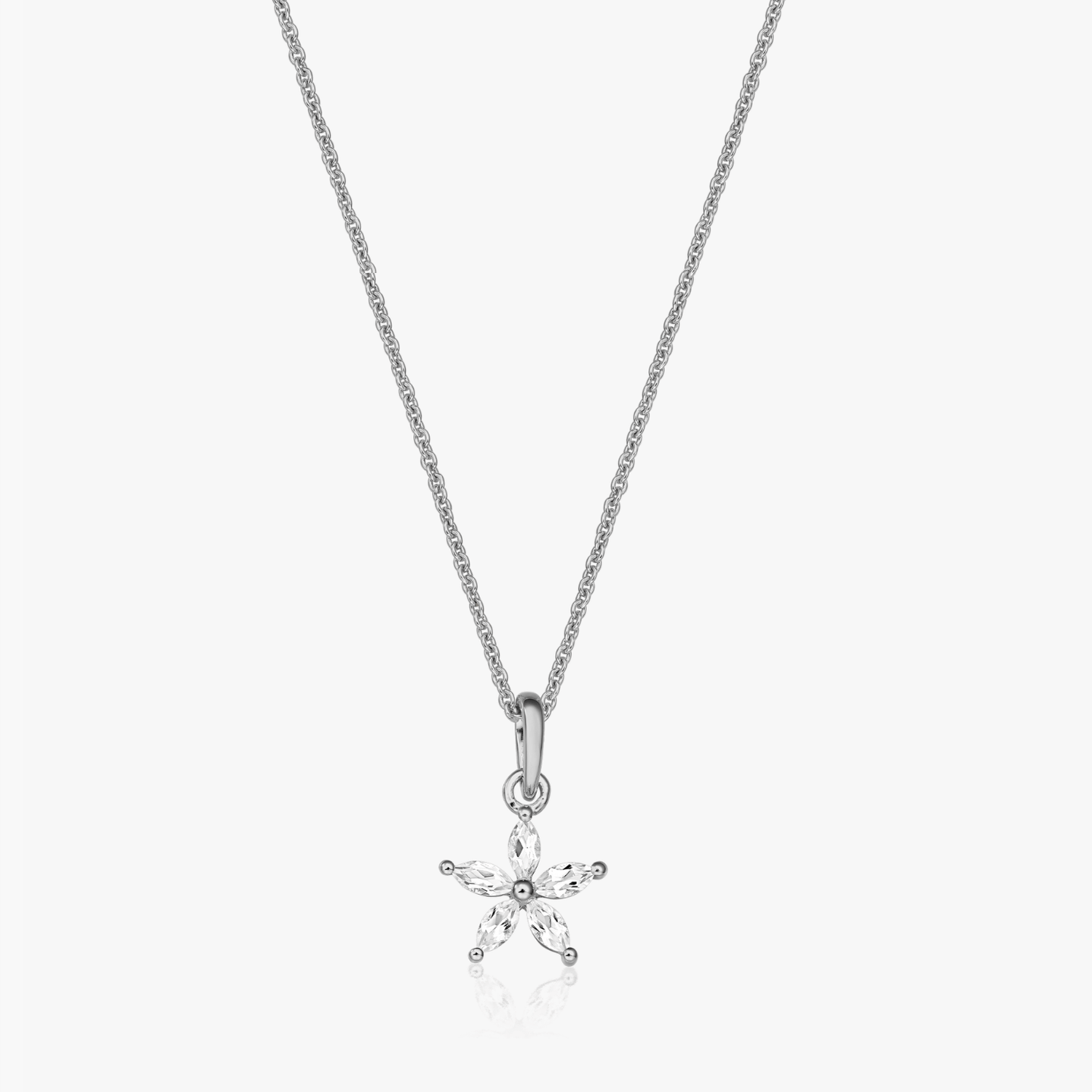 Collana in argento Blossom - Topazio Bianco - Indira