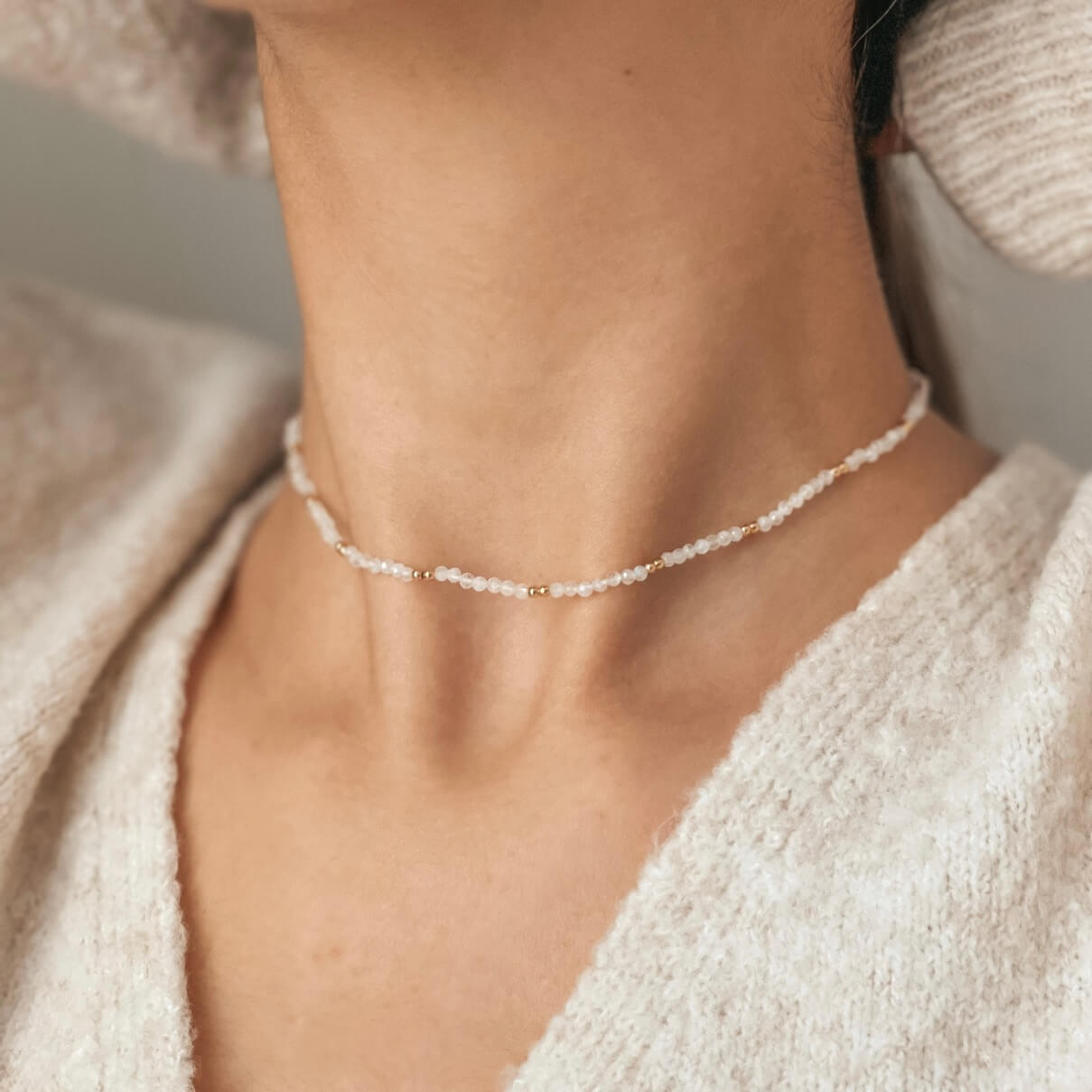 Collana in argento Golden SummerScape – Pietra di Luna - Indira