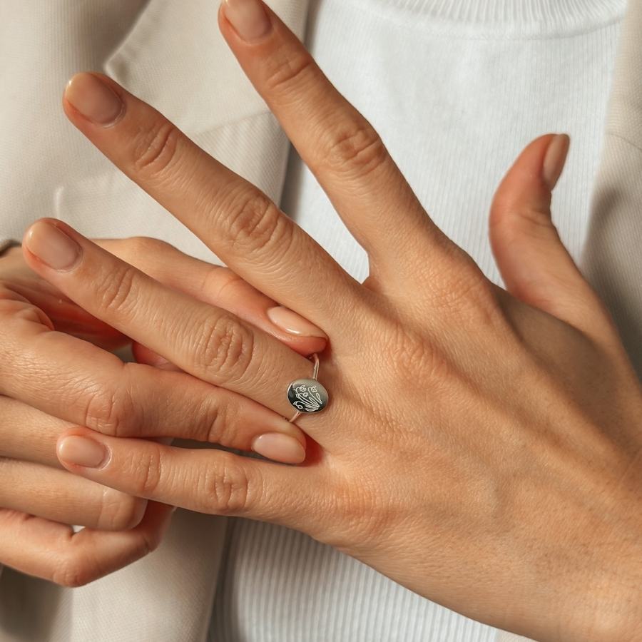 Anello in argento Birth Flower - Gennaio Bucaneve - Indira