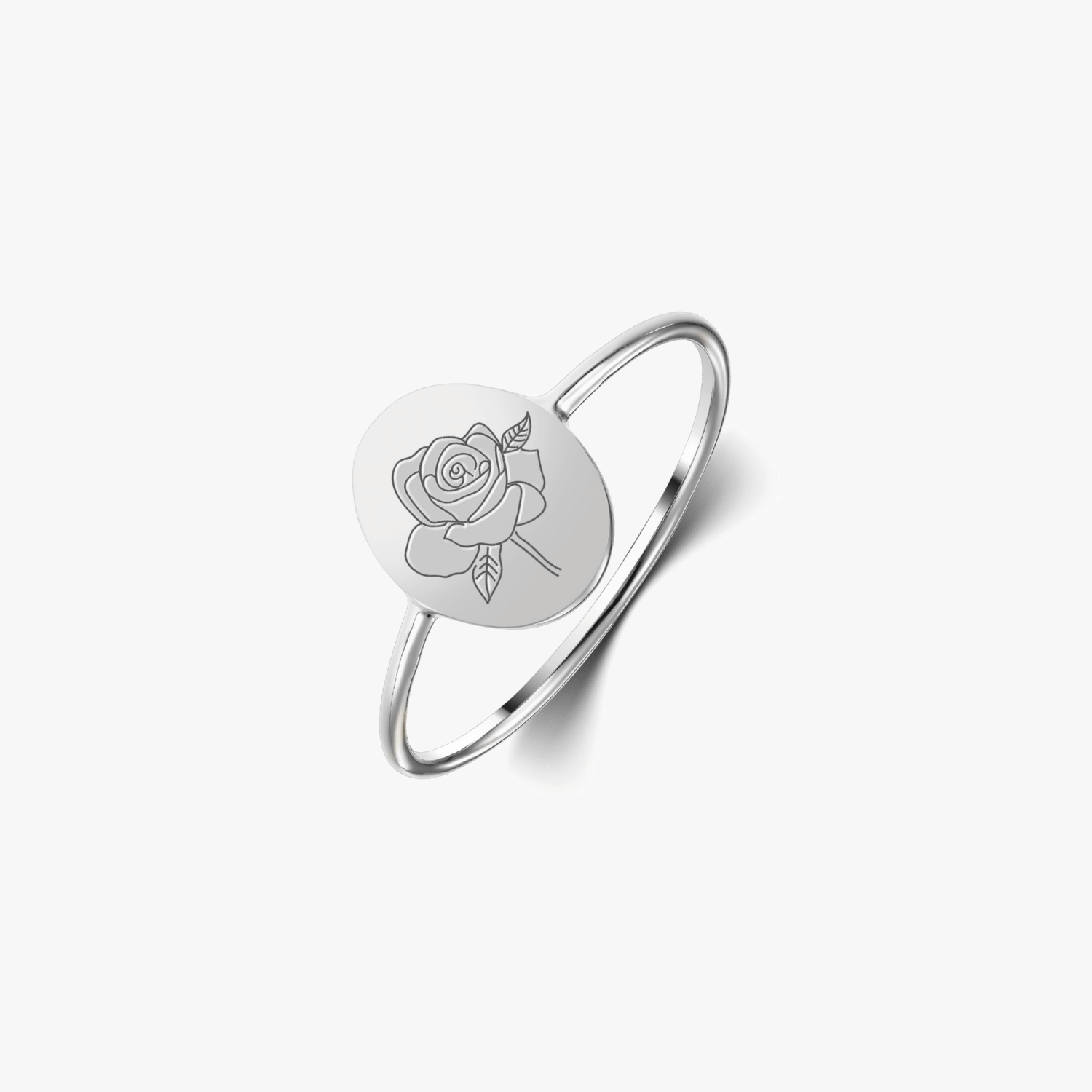 Anello in argento Birth Flower - Giugno Rosa - Indira