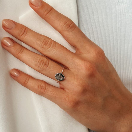 Anello in argento Birth Flower - Giugno Rosa - Indira