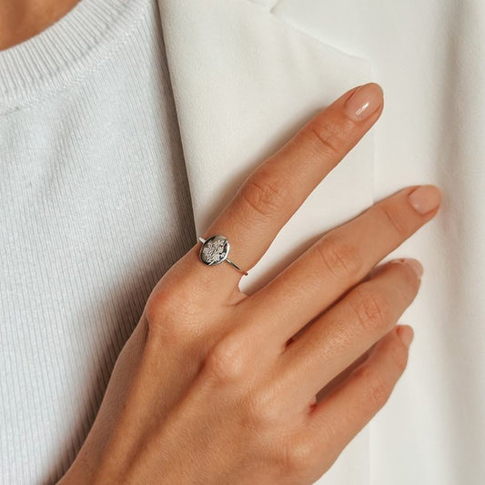 Anello in argento Birth Flower - Settembre Aster - Indira