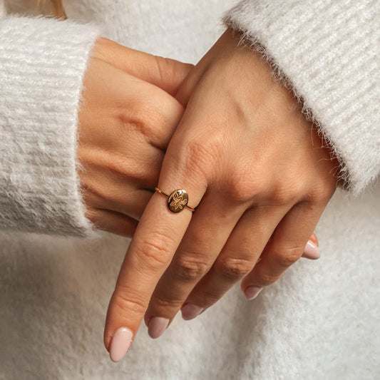 Anello in argento Birth Flower Golden - February Iris - Indira