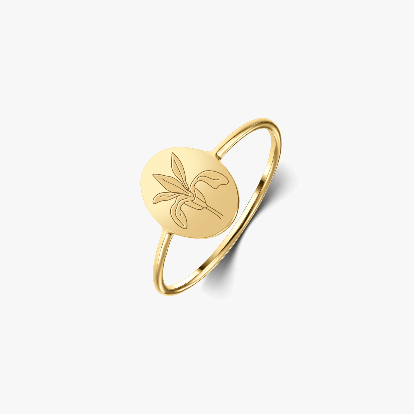 Anello in argento Birth Flower Golden - February Iris - Indira