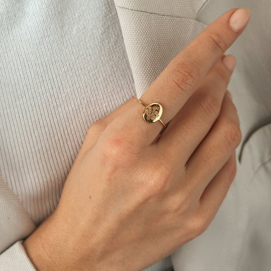 Anello in argento Birth Flower Golden - Settembre Astro - Indira