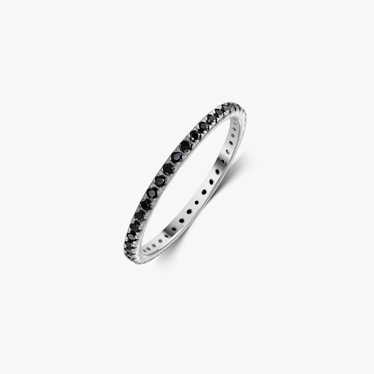 Anello in argento Classic Eternity - Onice Nero - Indira