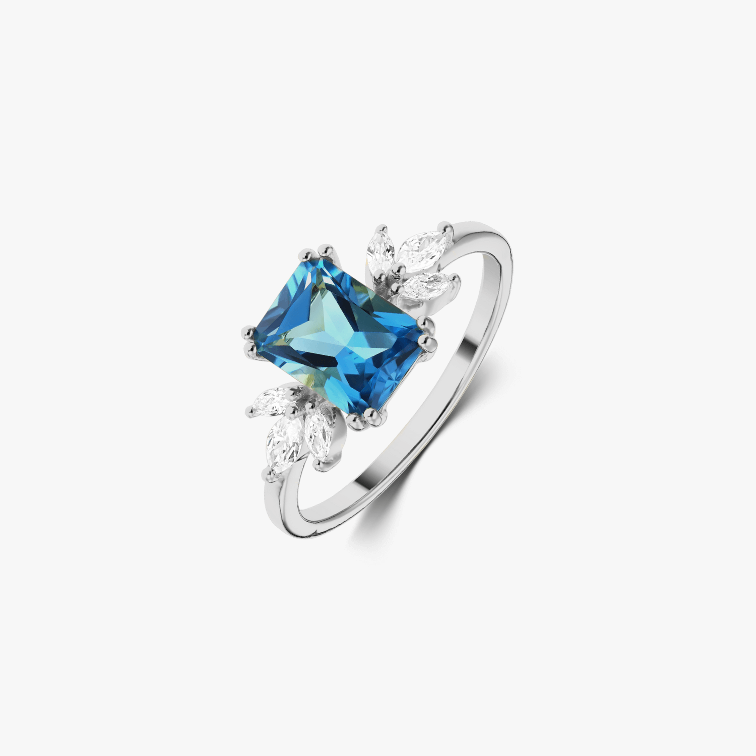 Anello in argento Faerie - Topazio Blu - Indira