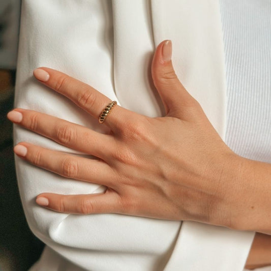 Anello in argento Golden Petit Brioche - Indira