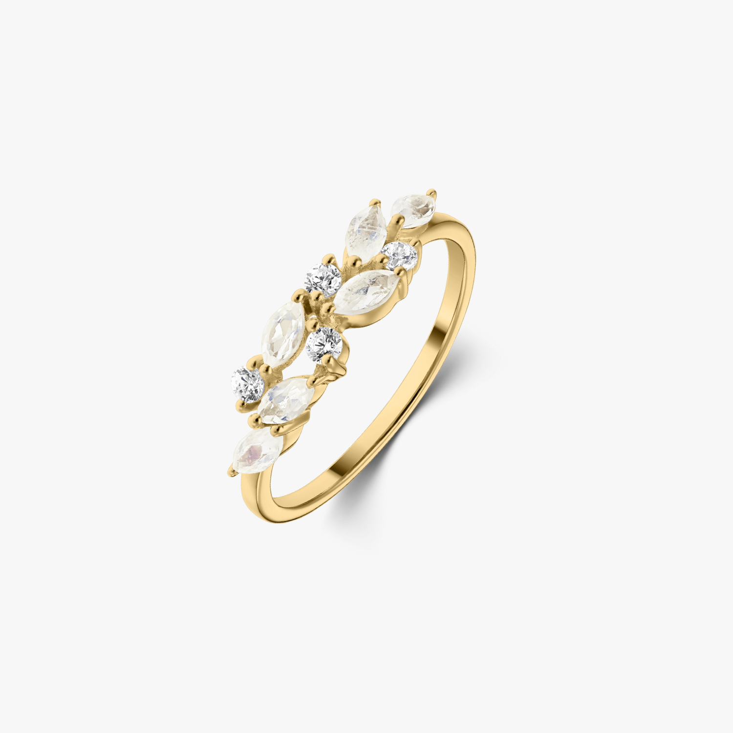 Anello in argento Golden Verdure - Pietra di Luna - Indira
