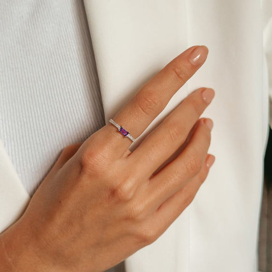 Anello in argento Precious - Ametista - Indira