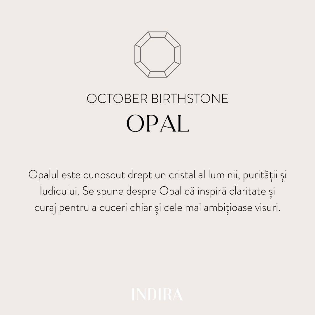 Pendente in argento Birthstone October - Opale - Indira