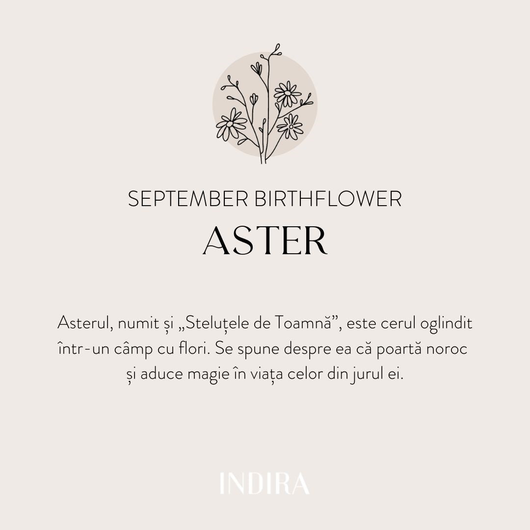 Ciondolo in oro Birth Flower - Settembre Aster - Indira