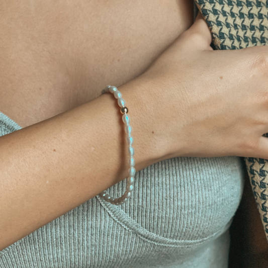 Bracciale in oro Glamour - Perle Naturali - Indira