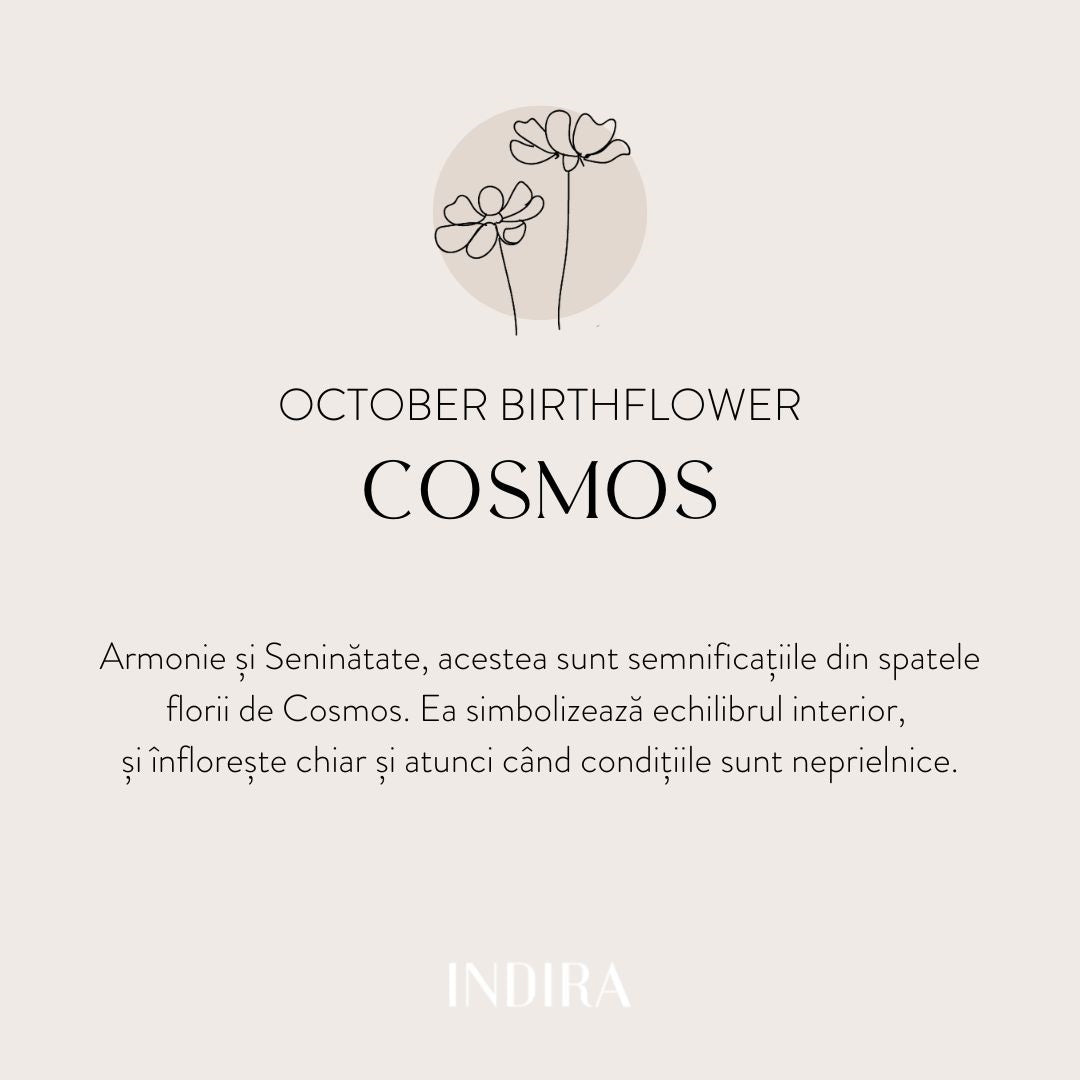 Bracciale con cordino in argento Fiore di Nascita Dorato - Ottobre Cosmo - Indira