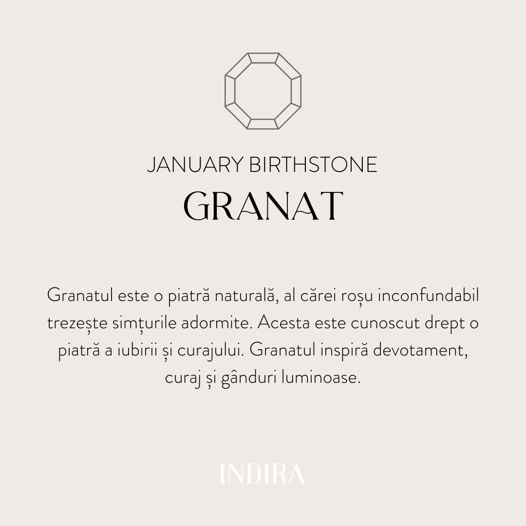 Bracciale in argento Birthstone January - Granato - Indira