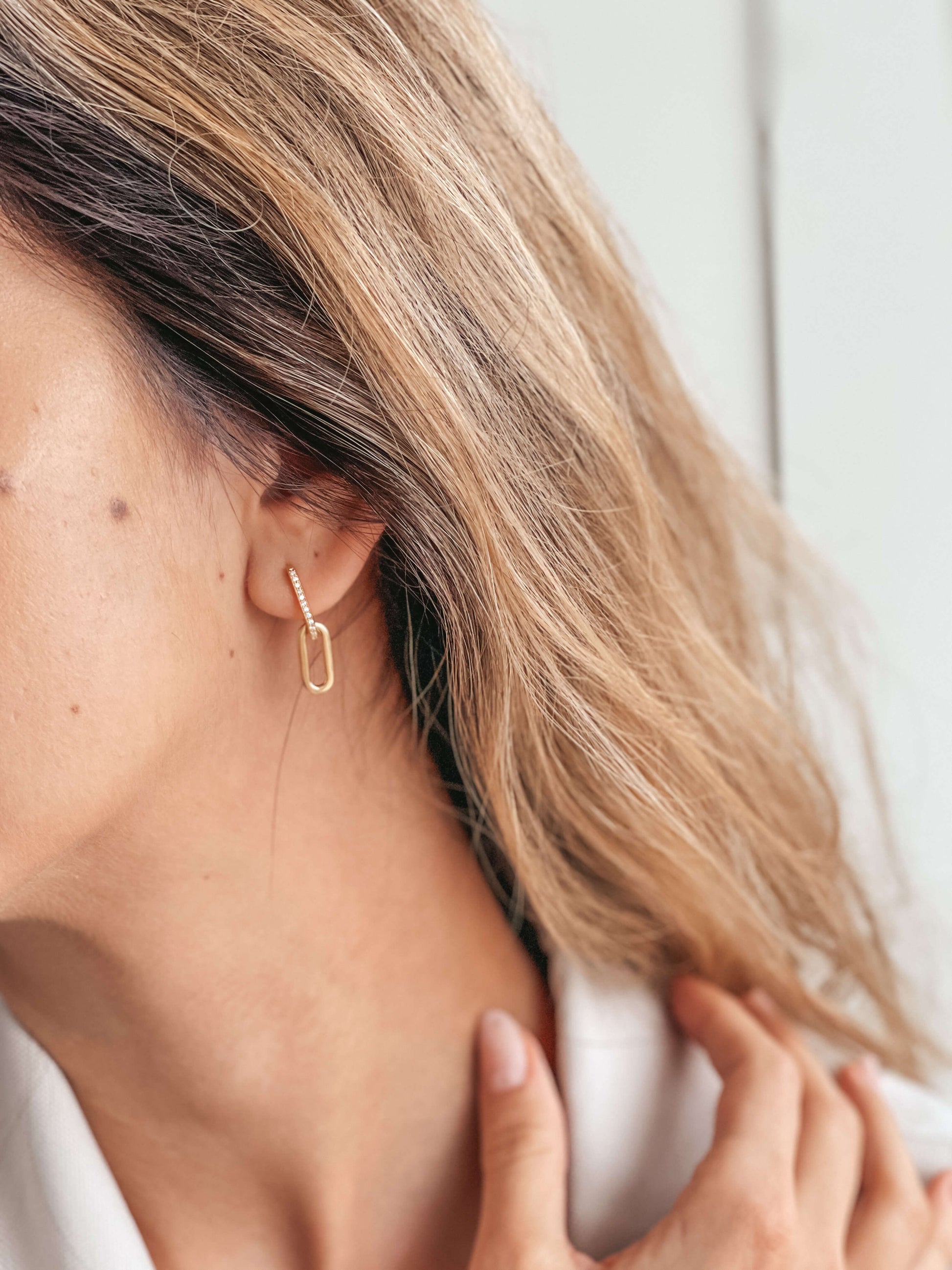Orecchini in argento Golden Jessica - Zirconio - Indira