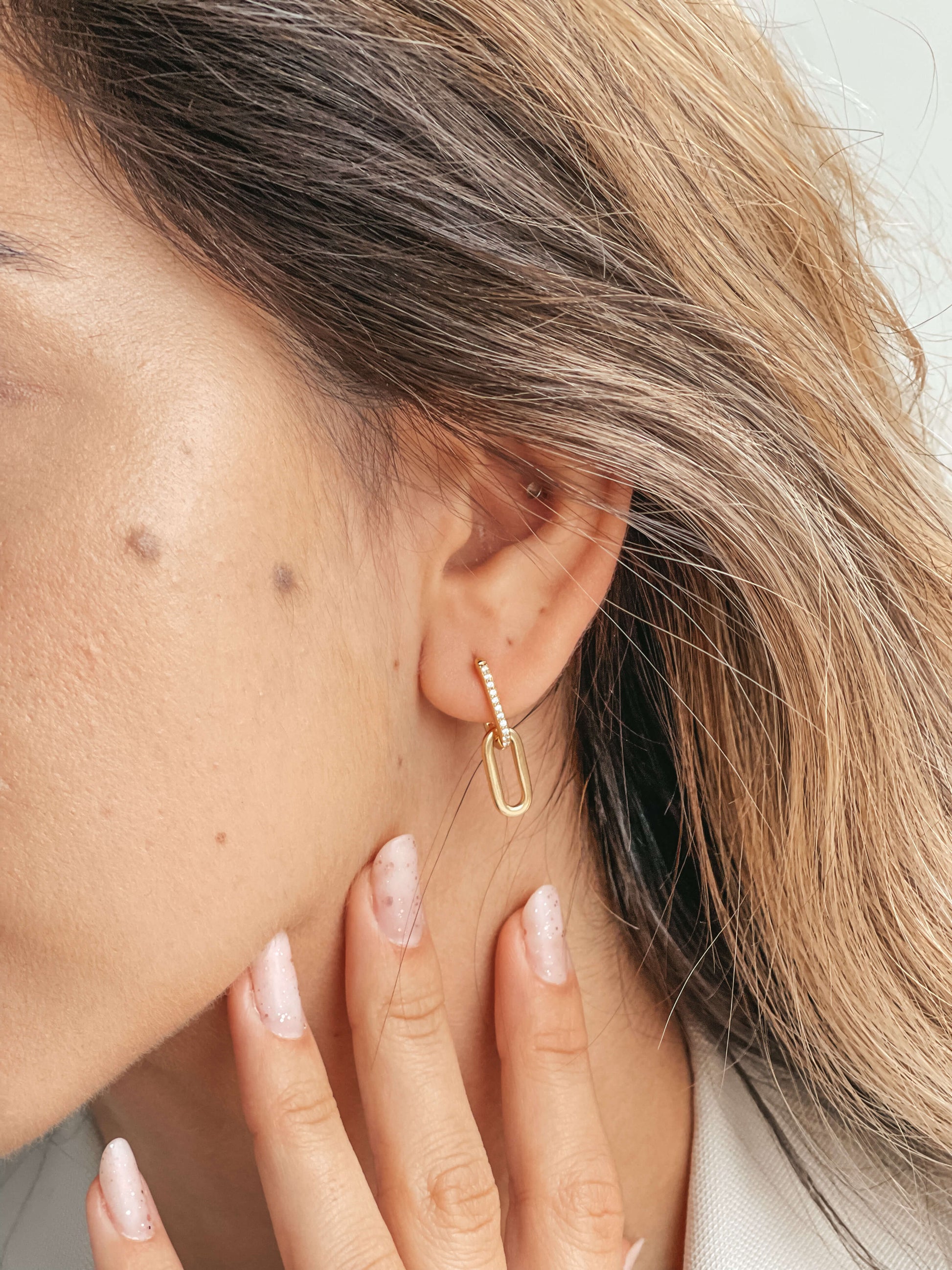 Orecchini in argento Golden Jessica - Zirconio - Indira