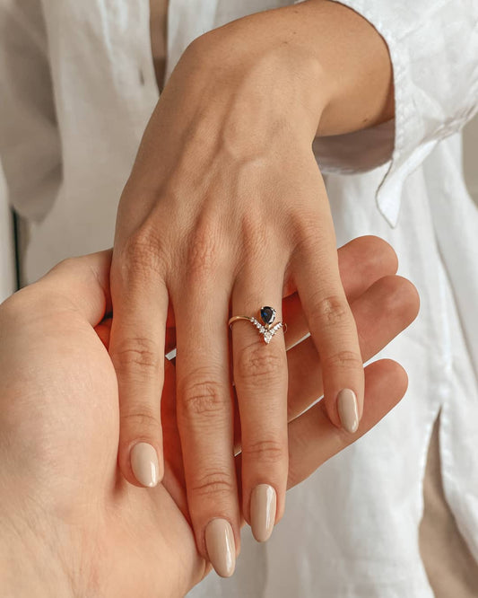 Anello in Oro Love Story - Zaffiro & Diamanti - Indira