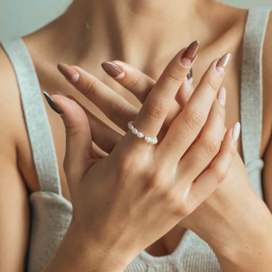 Anello in oro Glamour - Perle Naturali - Indira