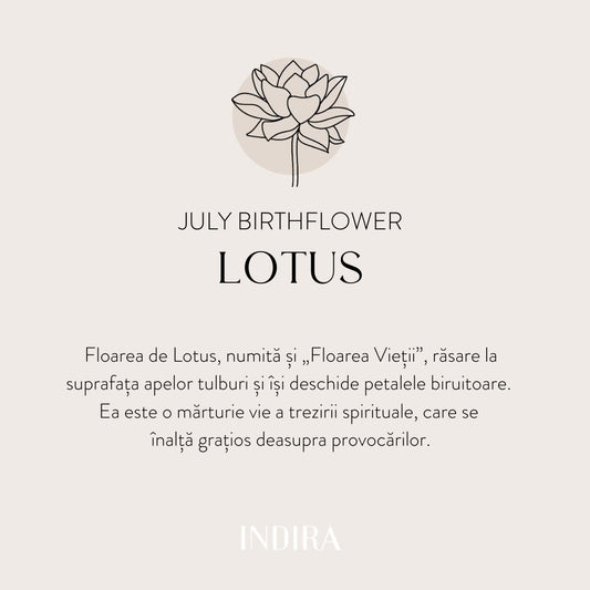 Bracciale con cordino in oro bianco Birth Flower - Luglio Loto - Indira