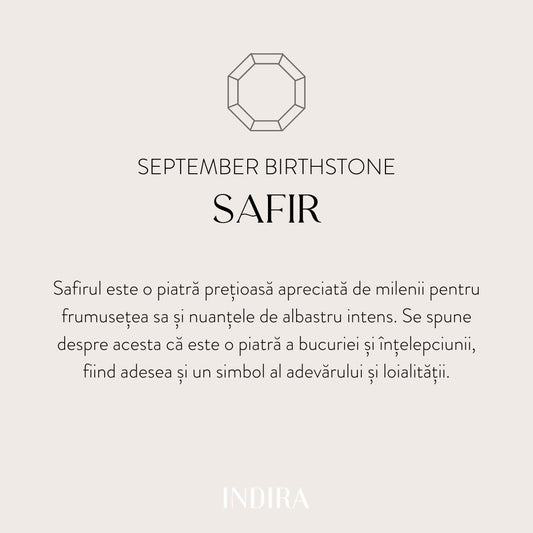 Braccialetto in argento Birthstone Settembre - Zaffiro - Indira