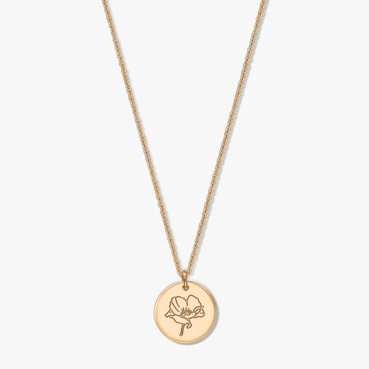 Collana in argento Birthflower Golden - Papavero di Agosto