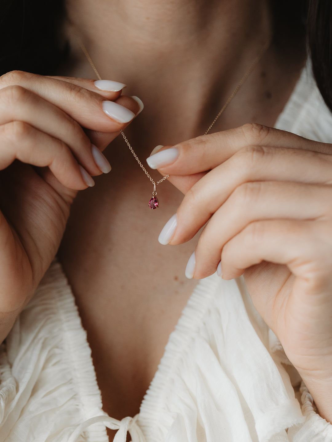 Pendente in oro Gemma di Nascita Aprile - Topazio Bianco