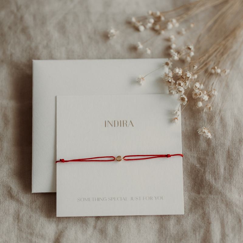 Bracciale con cordino in argento Birthstone Golden March - Acquamarina - Indira