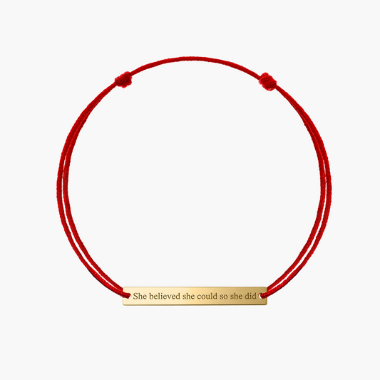 Bracciale cordoncino in oro She Believed She Could