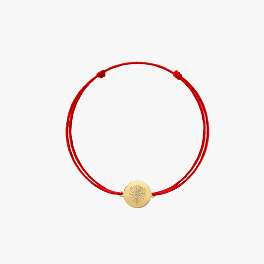 Bracciale con cordoncino per bambini in oro Birth Flower - April Daisy - Indira