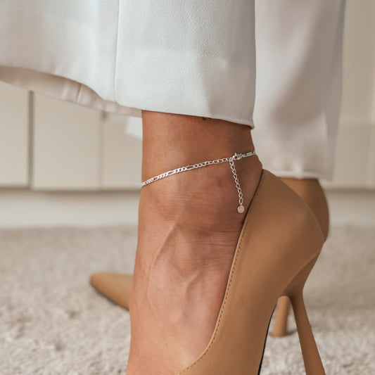 Cavigliera in argento Figaro - Indira