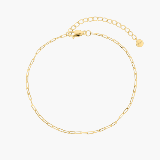 Cavigliera in argento Paperclip Dorato - Indira