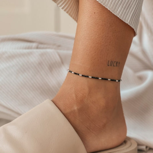 Cavigliera in argento Summerscape - Black Spinel - Indira