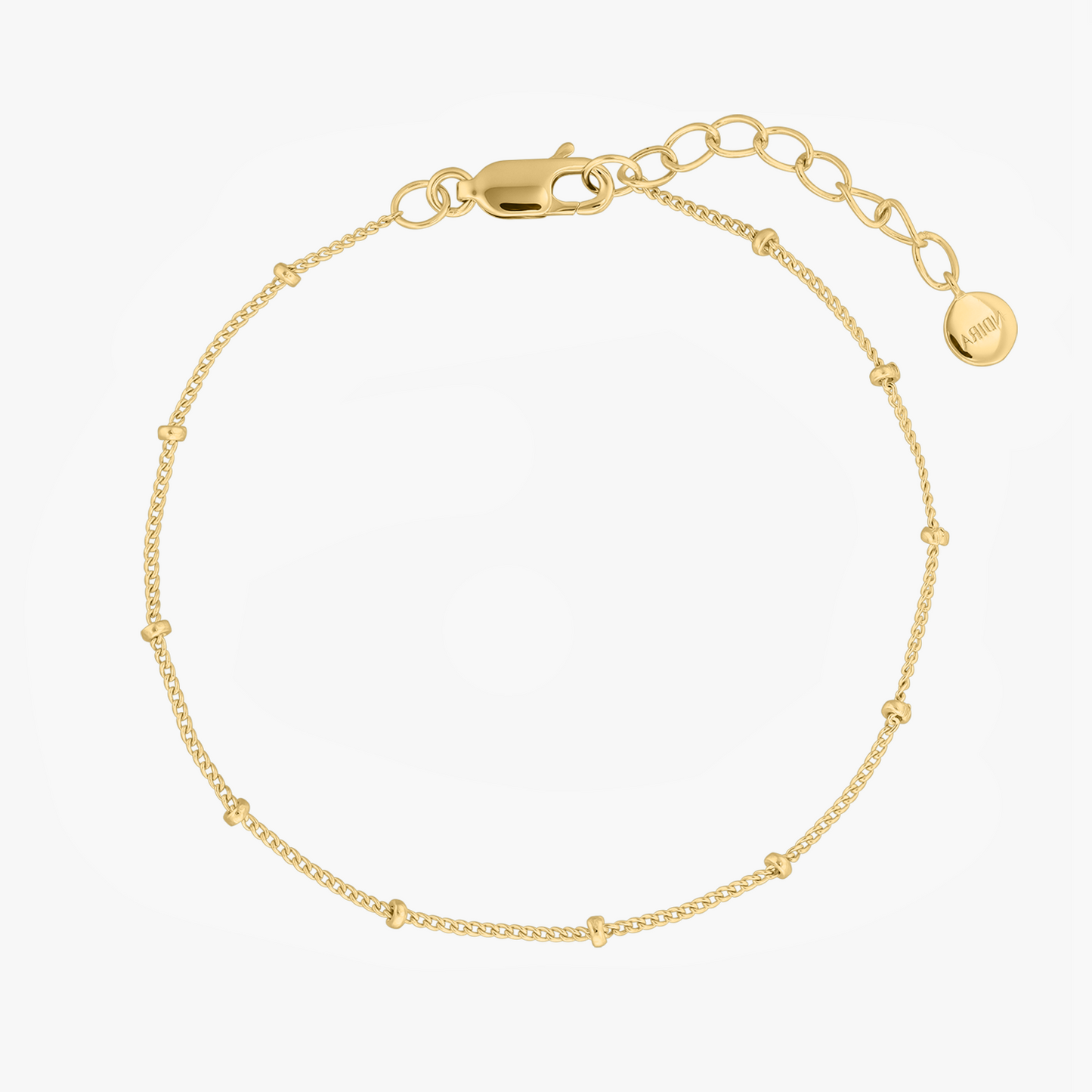 Bracciale in argento con perline dorate - Indira