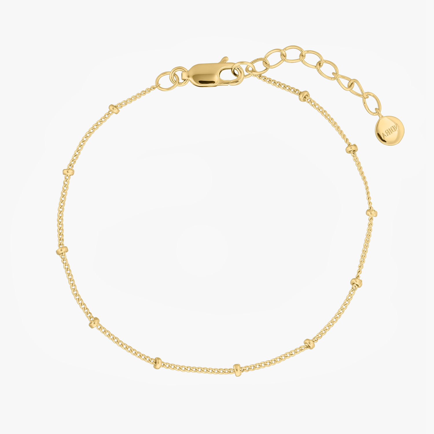 Bracciale in argento con perline dorate - Indira