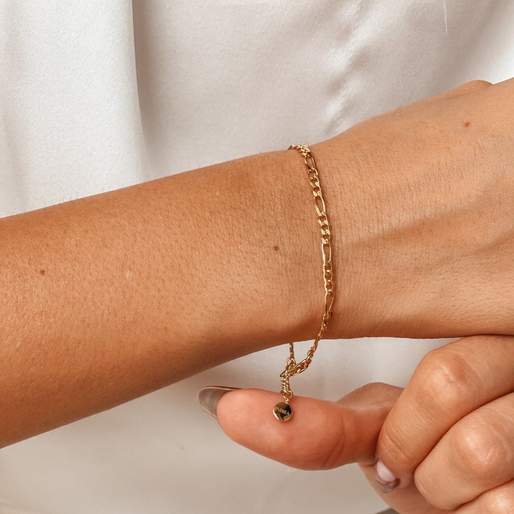 Bracciale d'argento Golden Figaro - Indira