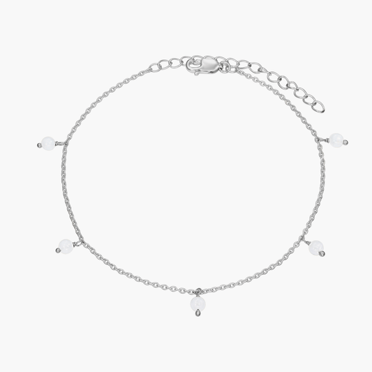 Cavigliera in argento Gem Droplet - Pietra di Luna - Indira