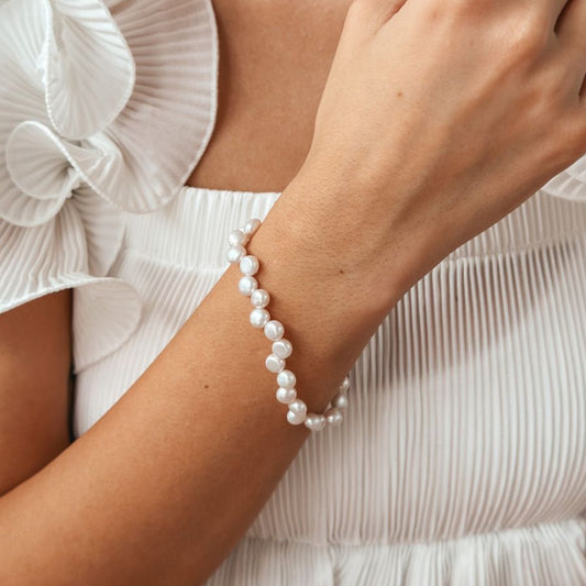 Bracciale in argento Golden Harmony - Perle Naturali - Indira