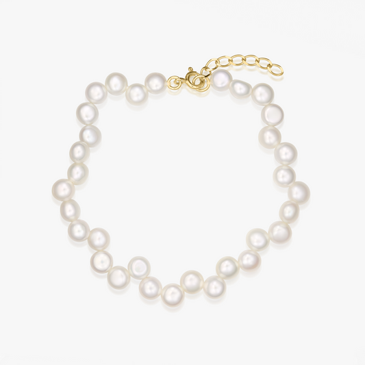 Bracciale in argento Golden Harmony - Perle Naturali - Indira