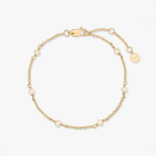 Bracciale in Argento Golden Pearl Beads - Perle Naturali