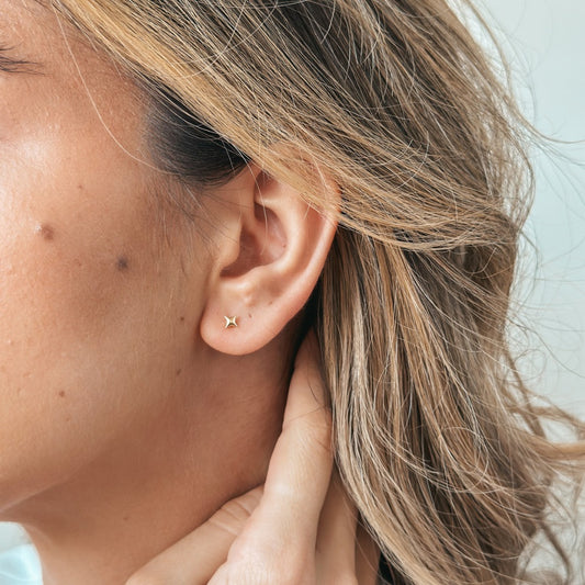 Orecchini in argento Golden Cosmic Star - Indira