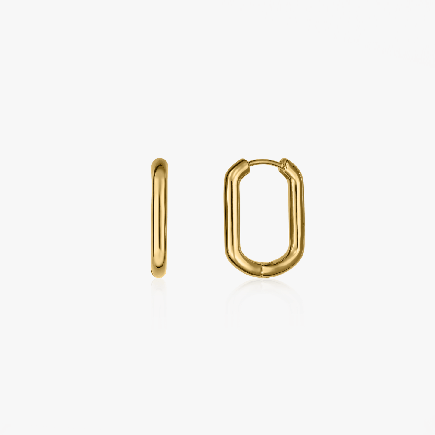 Orecchini in argento Golden Square Hoops - Indira