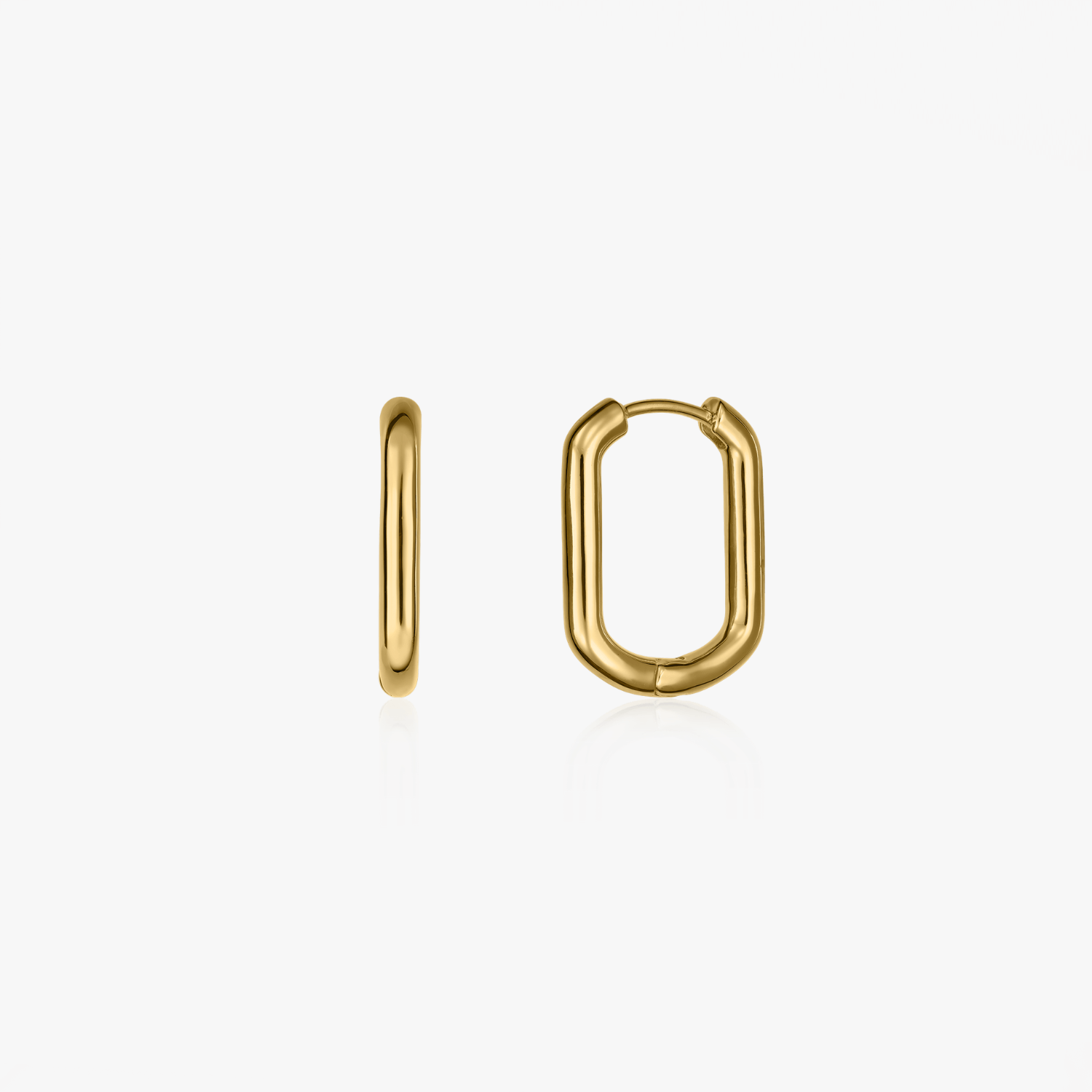 Orecchini in argento Golden Square Hoops - Indira