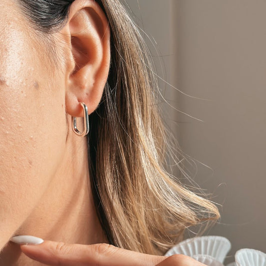 Orecchini in argento Square Hoops - Indira