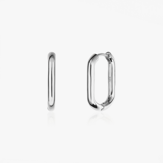 Orecchini in argento Square Hoops - Indira