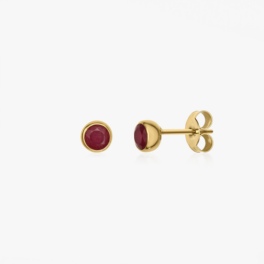 Orecchini in argento Birthstone Golden July - Rubino - Indira