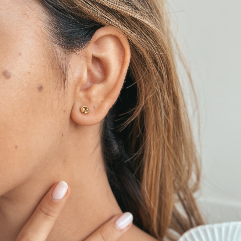 Orecchini in argento Birthstone Golden November - Citrino - Indira