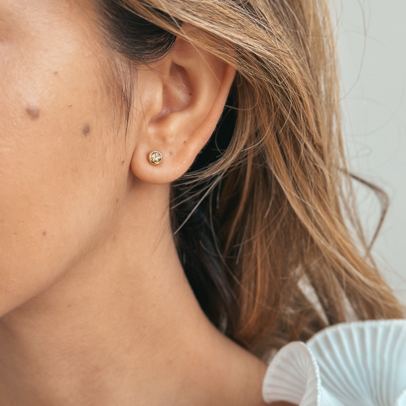 Orecchini in argento Birthstone Golden November - Citrino - Indira