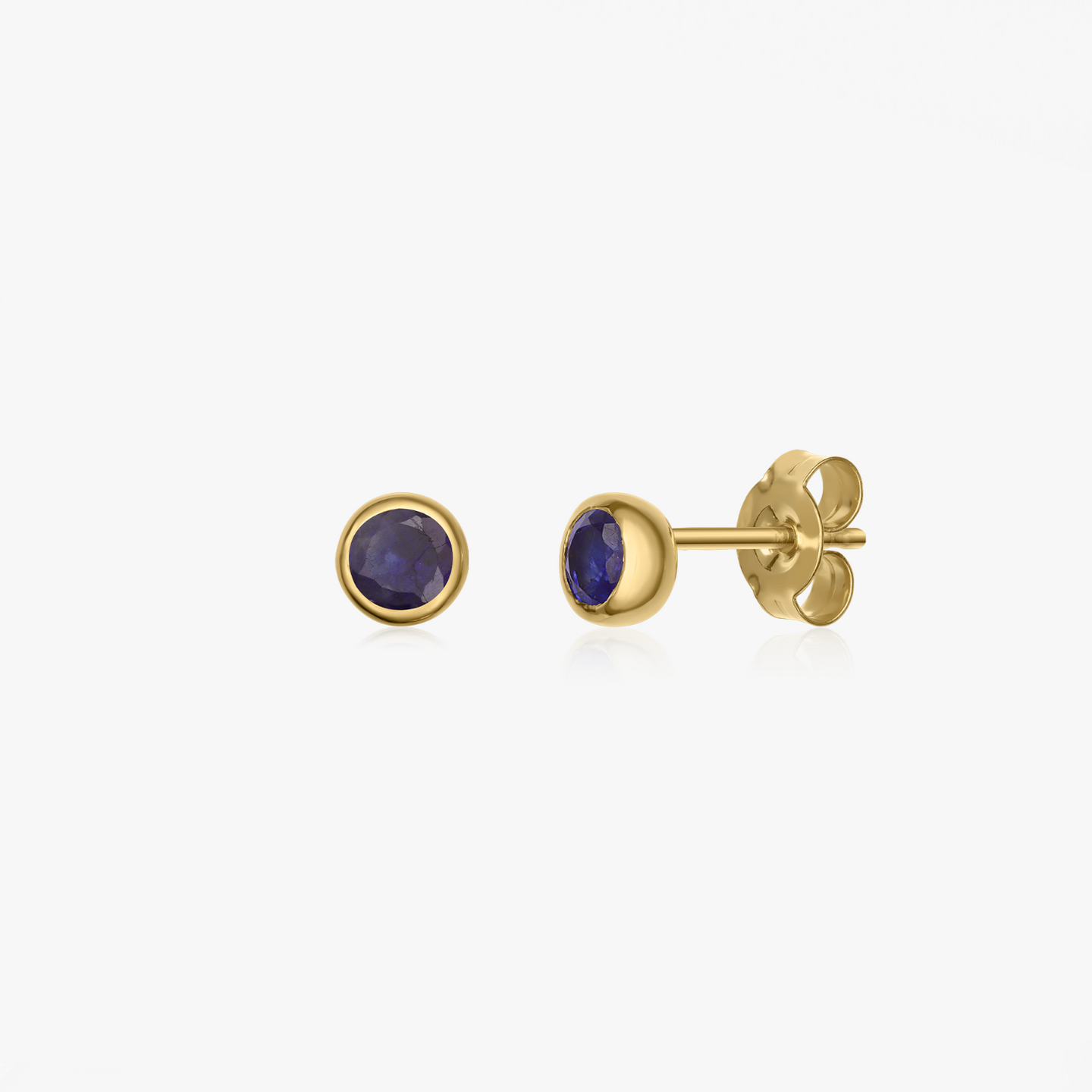 Orecchini in argento Birthstone Golden settembre - Zaffiro - Indira