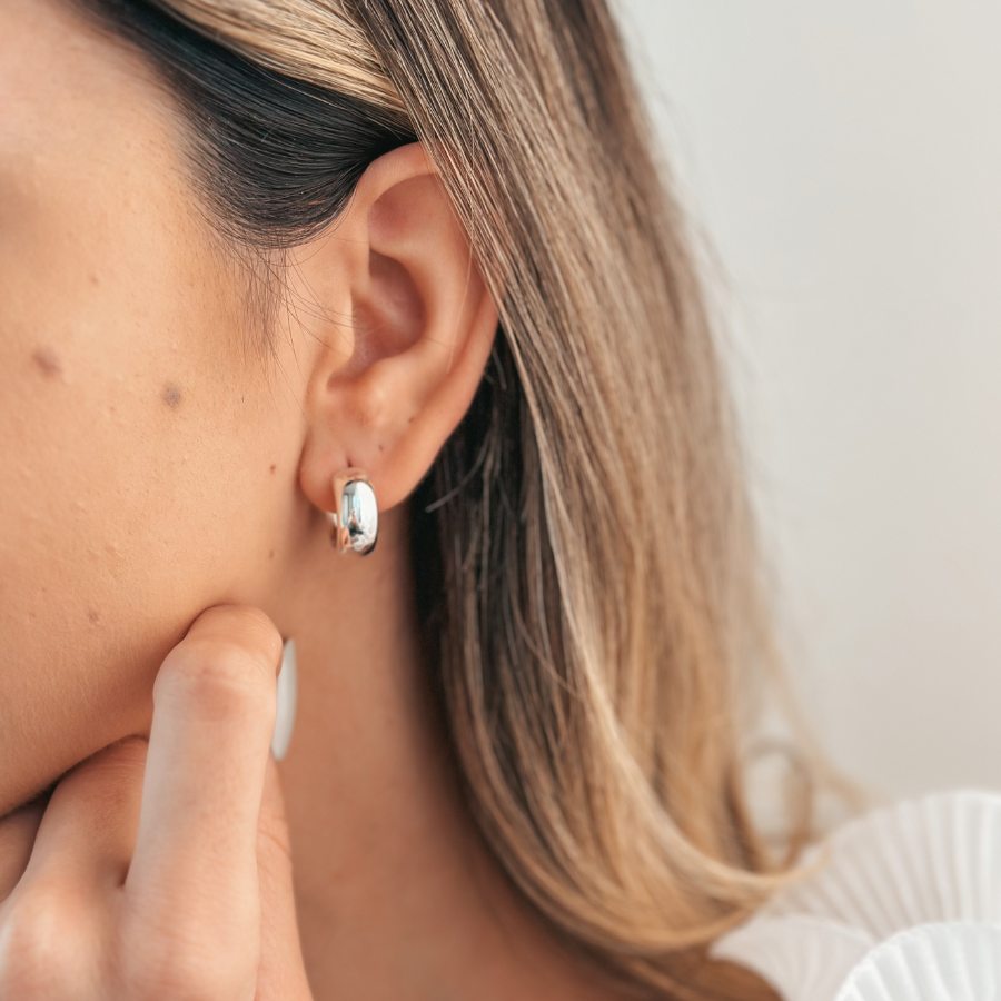 Orecchini in argento Bold Maxi Hoops - Indira